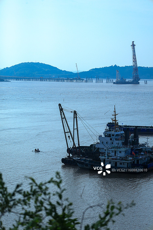 浙江台州路桥金清海边滩涂图片素材