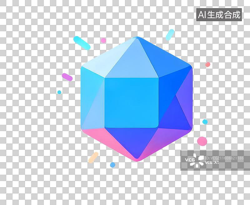 【AI数字艺术】多彩几何多面体图片素材