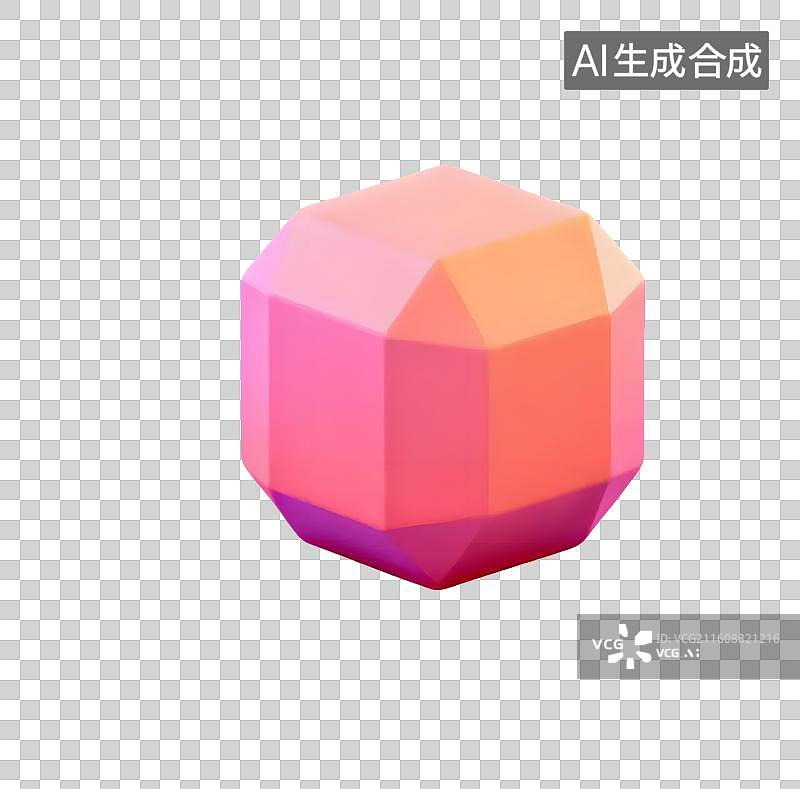 【AI数字艺术】多彩几何多面体图片素材