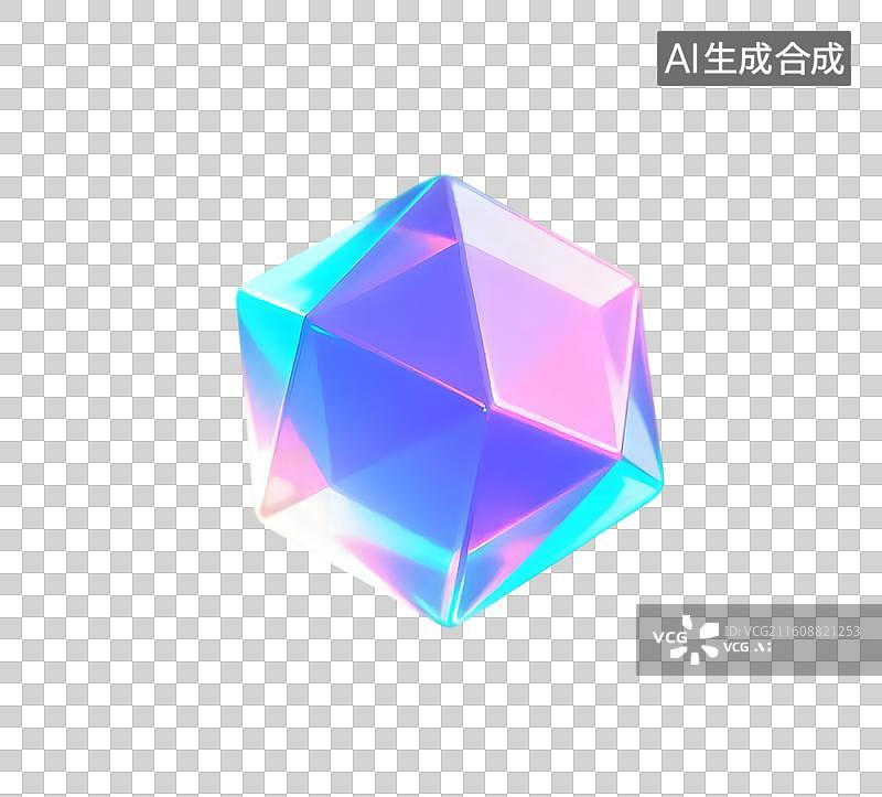 【AI数字艺术】多彩几何多面体图片素材
