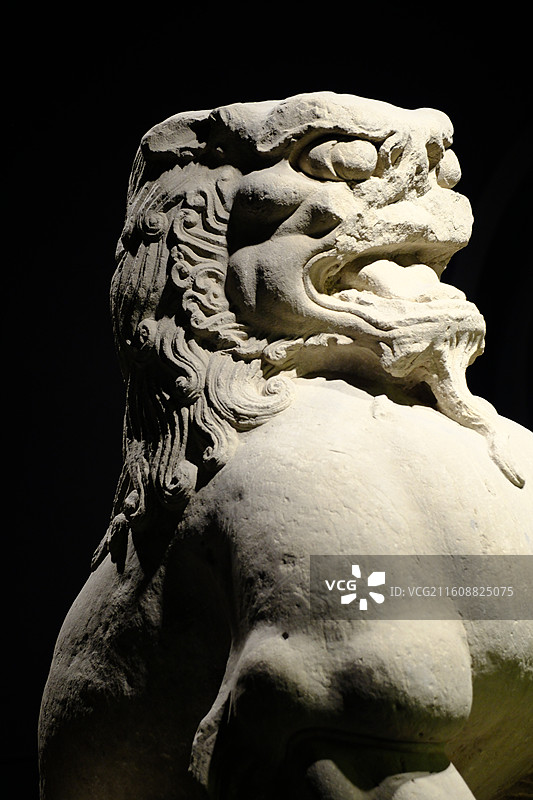 河北博物院帝陵唐代石狮。博物馆文物石家庄图片素材