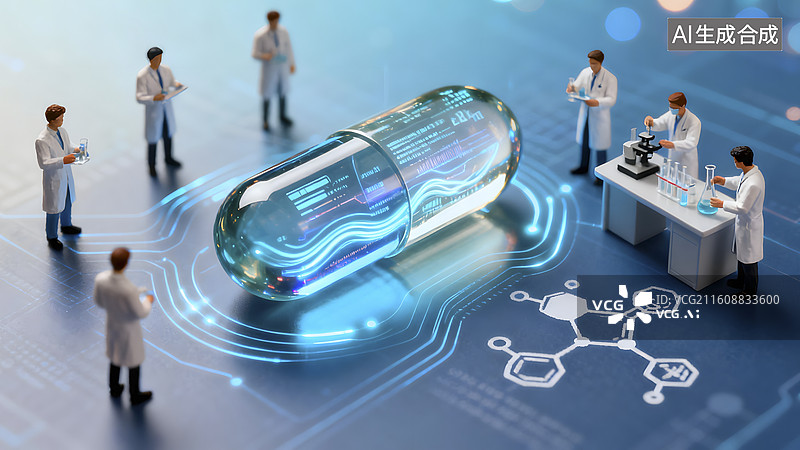 【AI数字艺术】药物胶囊研发 医学研发图片素材