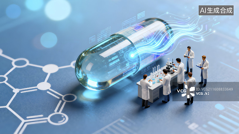 【AI数字艺术】药物胶囊研发 医学研发图片素材