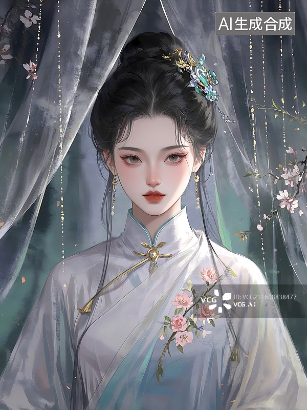 【AI数字艺术】古风美人图片素材
