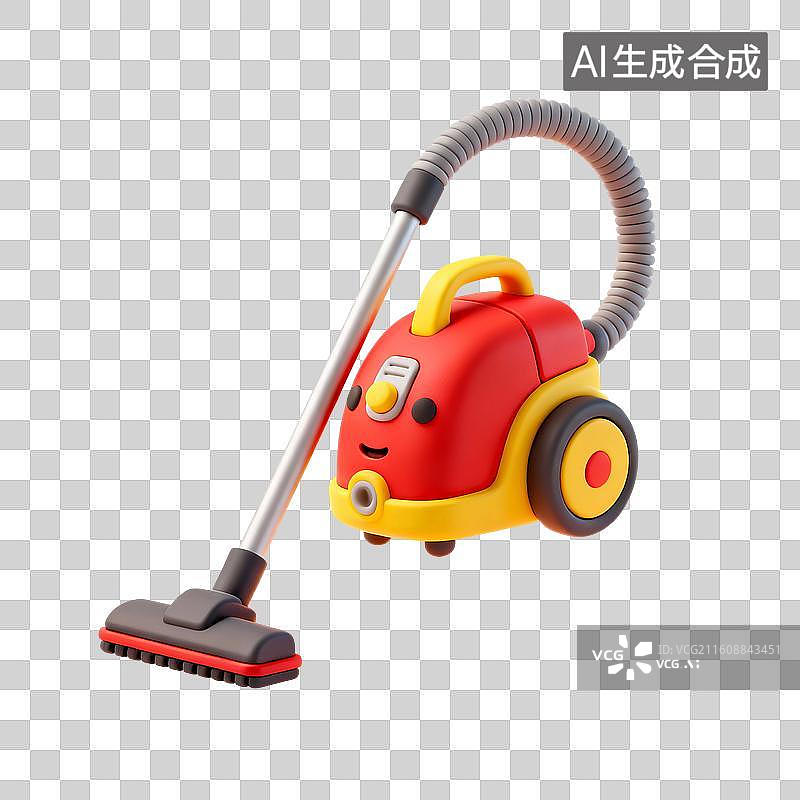 【AI数字艺术】3D渲染，吸尘器，打扫卫生，免抠元素图片素材