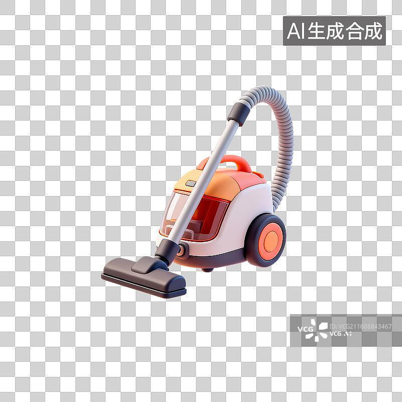 【AI数字艺术】3D渲染，吸尘器，打扫卫生，免抠元素图片素材