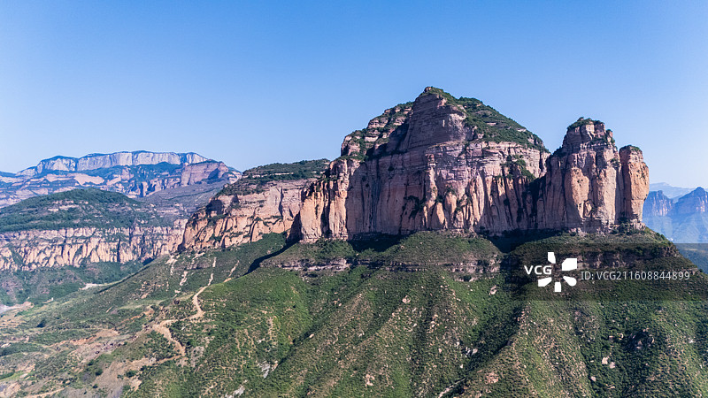 山西省长治中太行洗耳河黄崖洞景区航拍图片素材
