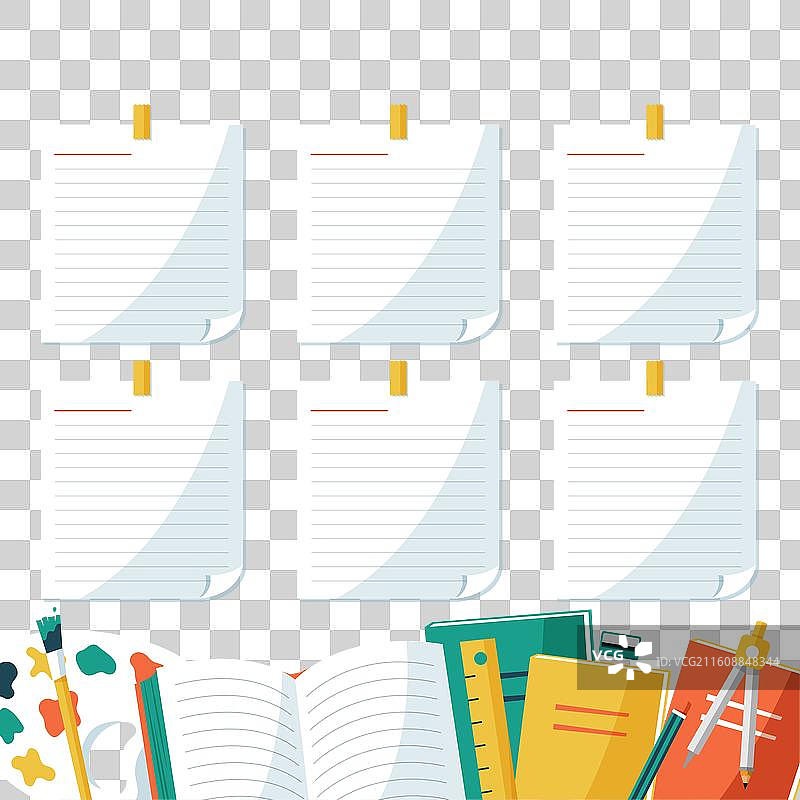 扁平化设计开学季记忆笔记时间表图片素材