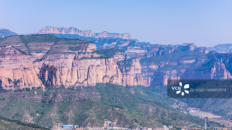 山西省长治中太行洗耳河黄崖洞景区航拍图片素材