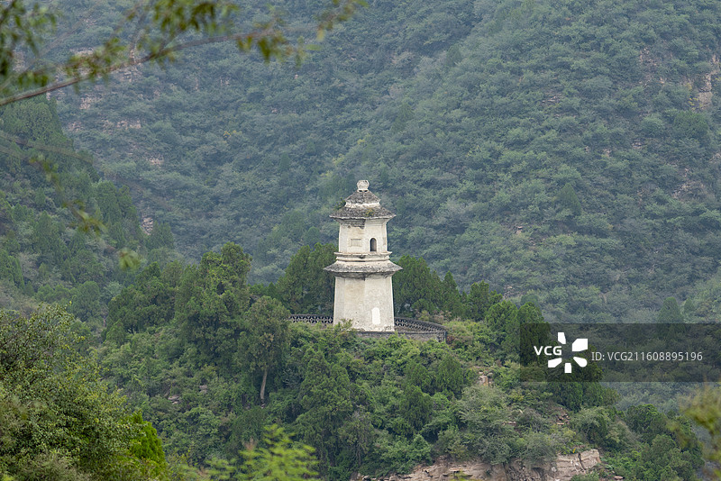 山西交城玄中寺秋容塔图片素材