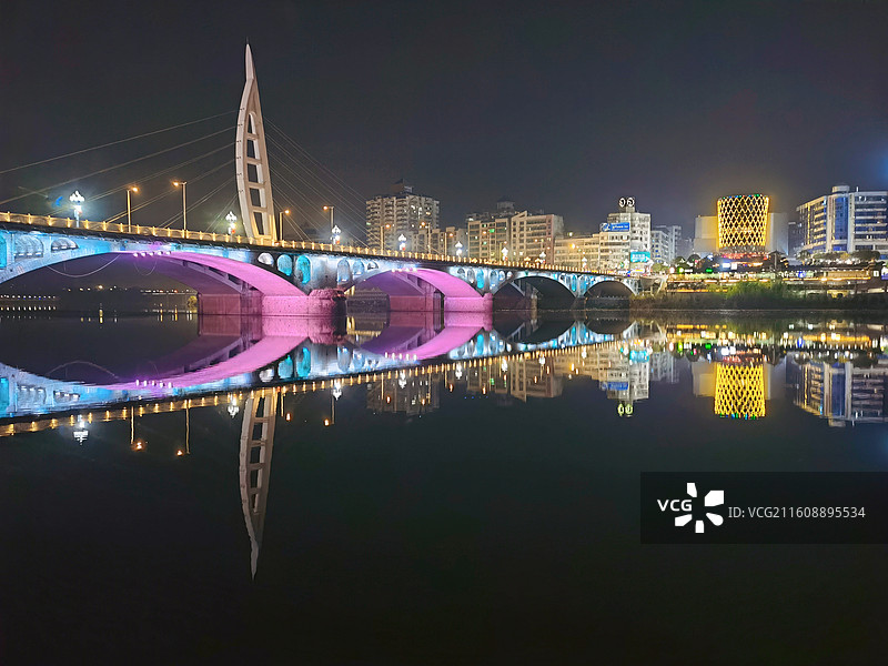 顺昌水南大桥夜景图片素材