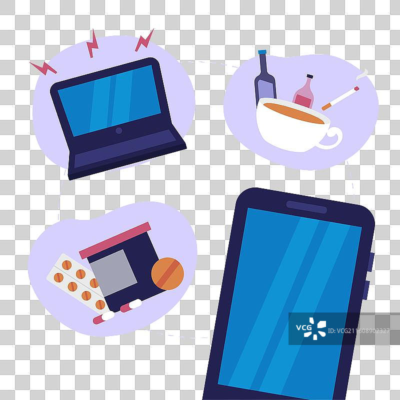 扁平化设计失眠原因图包图片素材