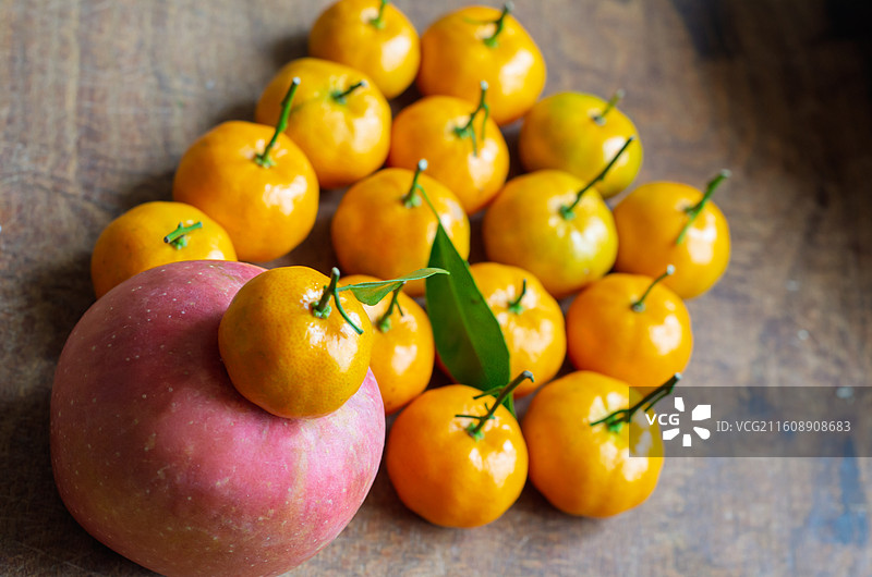 沙糖桔与苹果组合图片素材