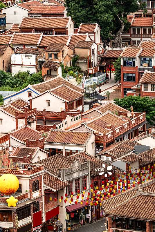 泉州西街商业街区中式红色房屋图片素材