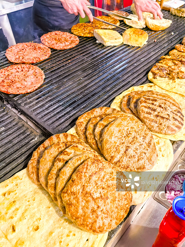 烤肉卷饼美食特写图片素材