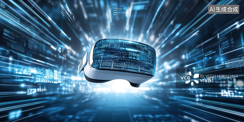 【AI数字艺术】科技感未来虚拟空间AR眼镜智能穿戴设备图片素材