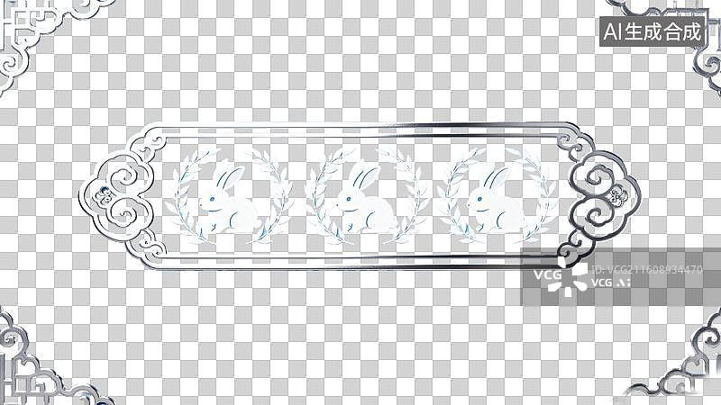 【AI数字艺术】三兔图腾装饰边框设计图片素材