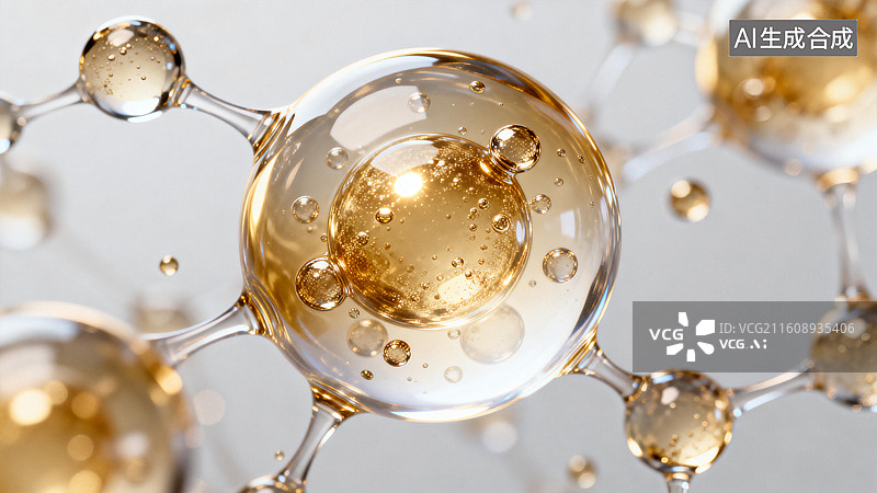 【AI数字艺术】分子结构的特写近观图片素材