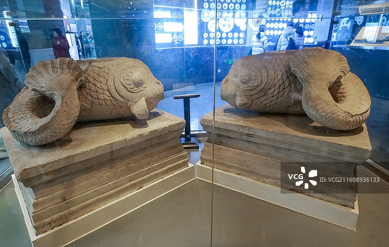 大水法石鱼 清·乾隆 北京圆明园展览馆“劫灰飞尽·笃行致远-圆明园爱国主义教育主题展”图片素材