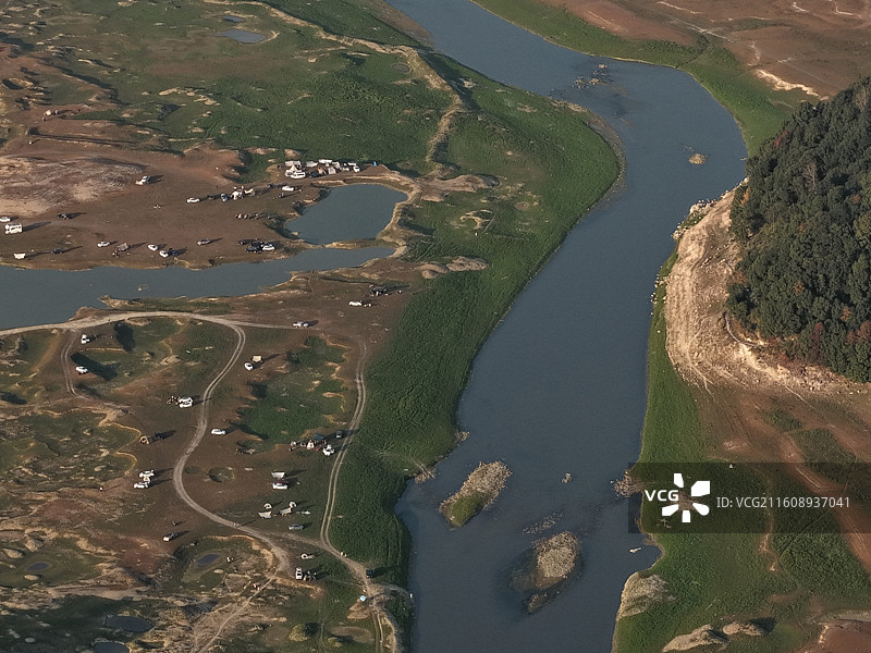 宁德古田l利洋村翠屏湖航拍视角图片素材