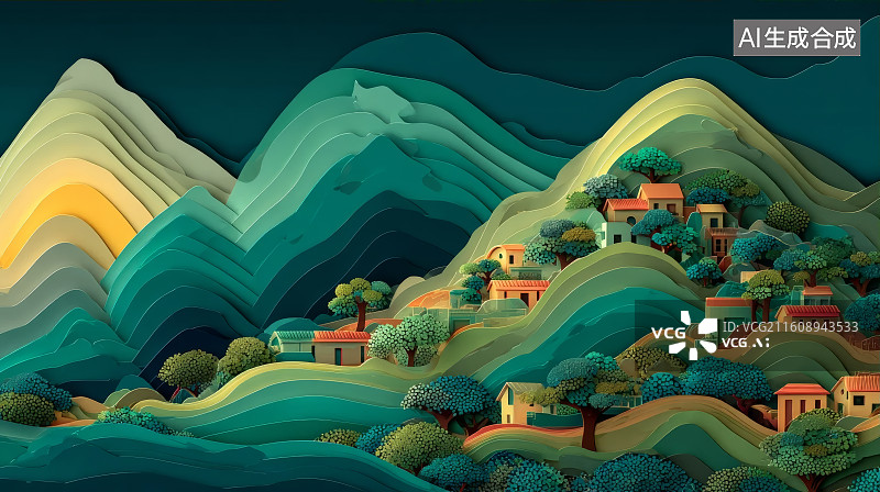 【AI数字艺术】可爱的小房子，小屋图片素材