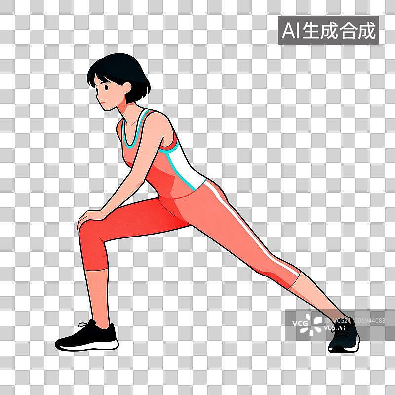 【AI数字艺术】侧弓步-体育健身运动健康锻炼养生图片素材