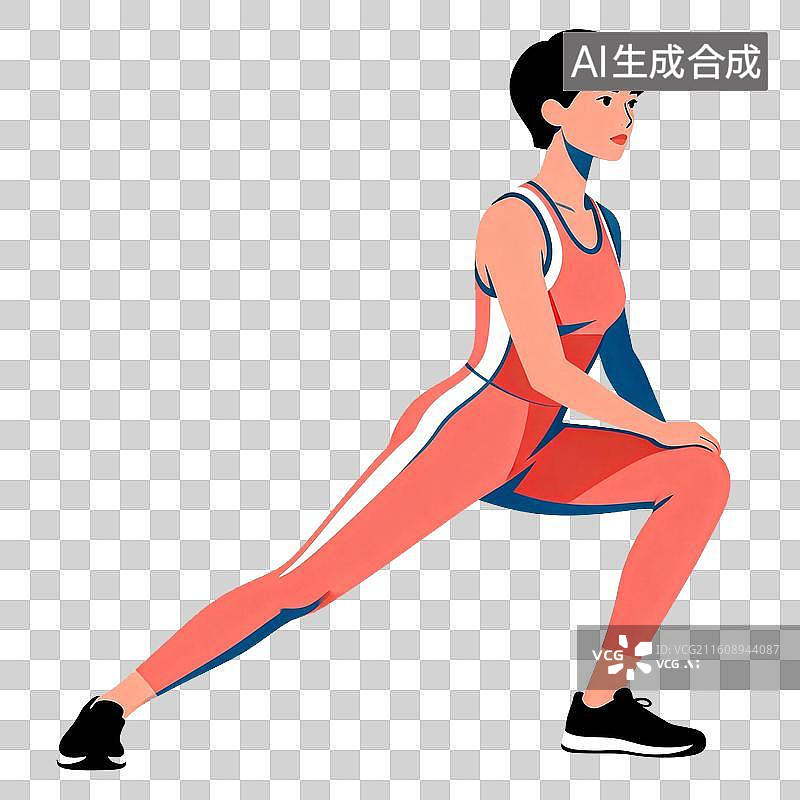 【AI数字艺术】侧弓步-体育健身运动健康锻炼养生图片素材