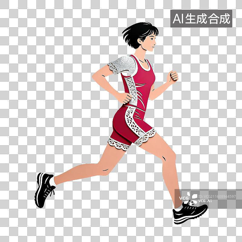 【AI数字艺术】一个跑步的人-体育健身运动健康锻炼养生图片素材