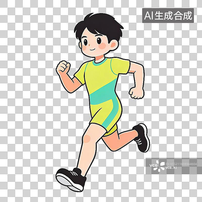 【AI数字艺术】一个跑步的人-体育健身运动健康锻炼养生图片素材