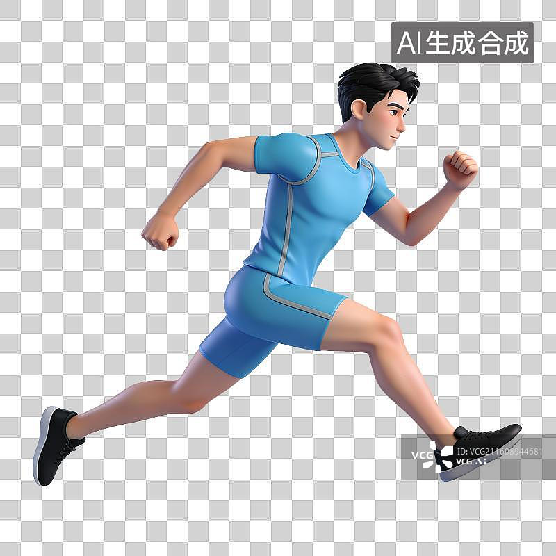 【AI数字艺术】一个跑步的人-体育健身运动健康锻炼养生图片素材