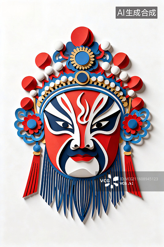 【AI数字艺术】中国传统京剧脸谱艺术特写图片素材