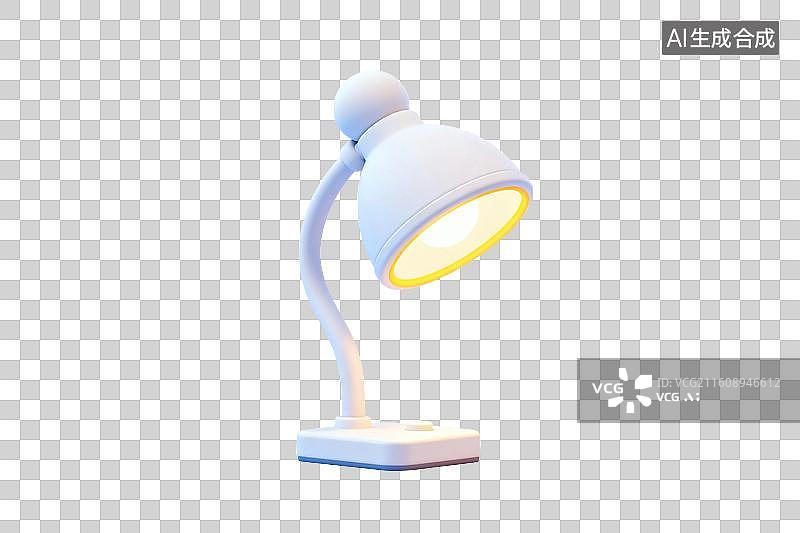 【AI数字艺术】卡通风格，一盏点亮的台灯PNG格式的免扣元素图片素材