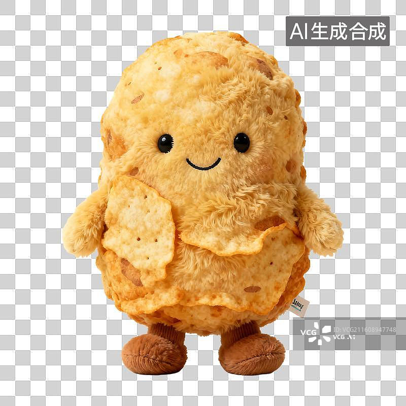 【AI数字艺术】可爱毛绒玩偶风格美食元素建模图片素材
