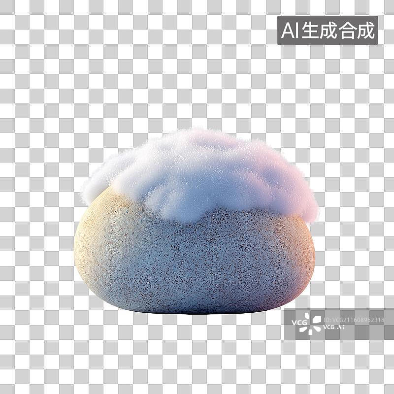 【AI数字艺术】可爱雪石图标图片素材
