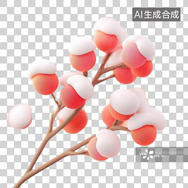 【AI数字艺术】可爱雪枝浆果图片素材