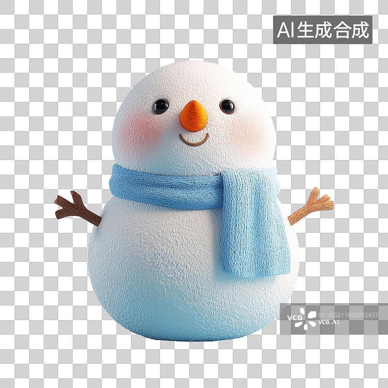 【AI数字艺术】可爱雪人图标图片素材