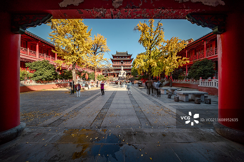 南京毗卢寺秋景图片素材