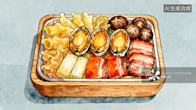 【AI数字艺术】美味佛跳墙食材组合图片素材