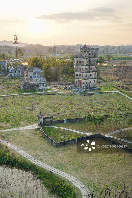 广东开平，自力村碉楼群图片素材