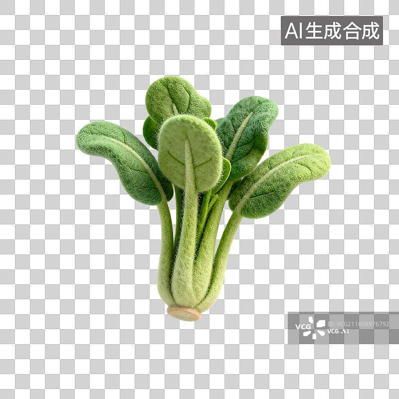 【AI数字艺术】手工毛毡制作的绿叶蔬菜图片素材