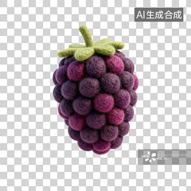 【AI数字艺术】手工毛毡桑果图片素材