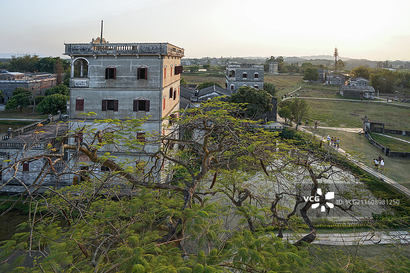 广东开平，自力村碉楼群图片素材