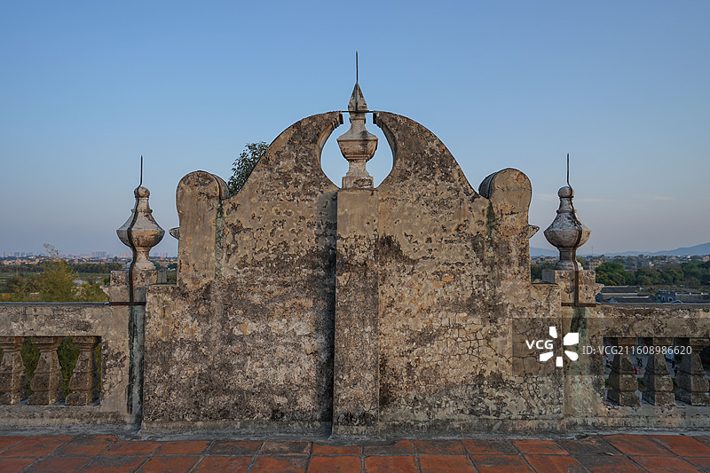 广东开平，自力村碉楼群，历史建筑图片素材