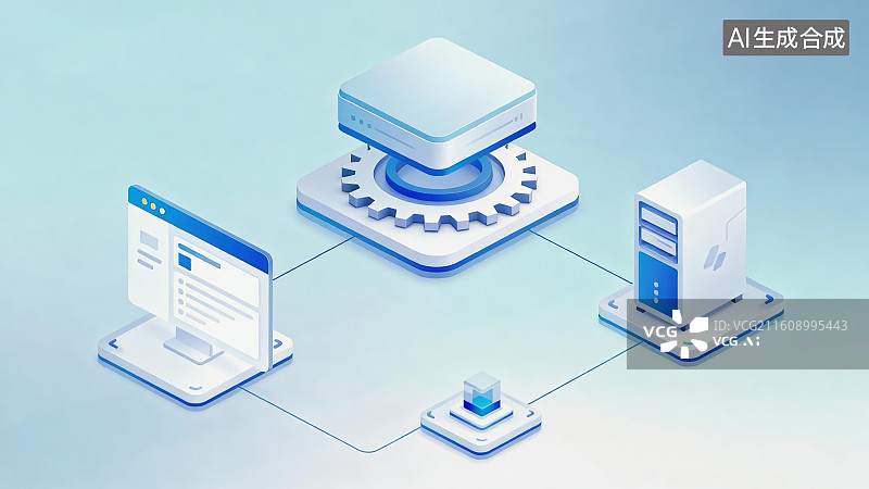 【AI数字艺术】科技设备互联示意图图片素材