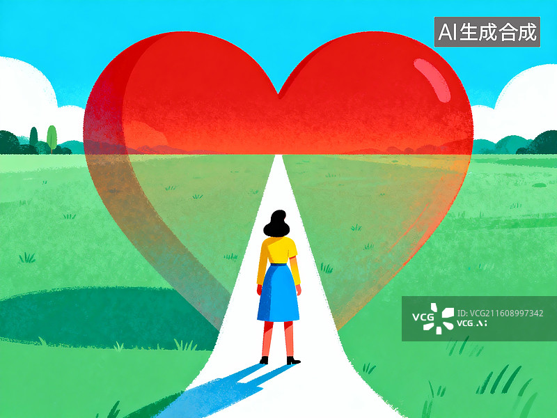 【AI数字艺术】抽象的爱情道路图片素材