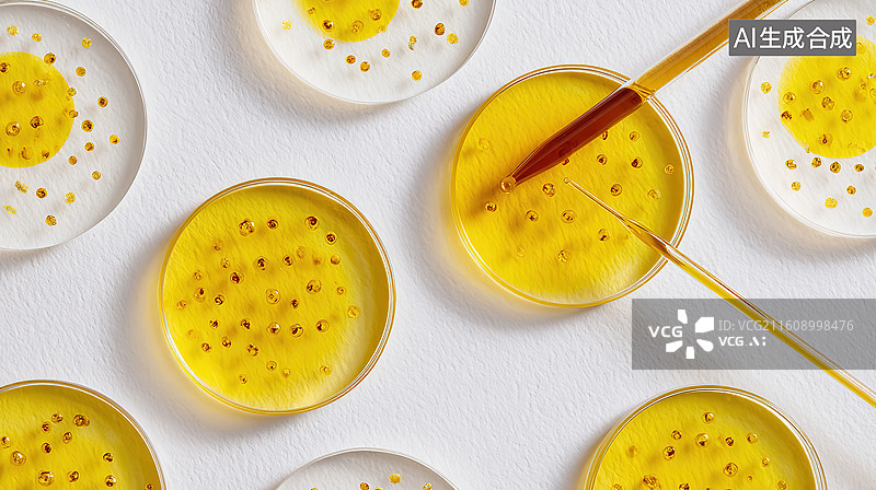 【AI数字艺术】培养皿中的微生物样本图片素材