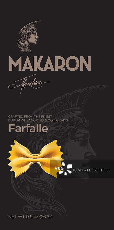 蝴蝶形意面 - 黑金配色图片素材