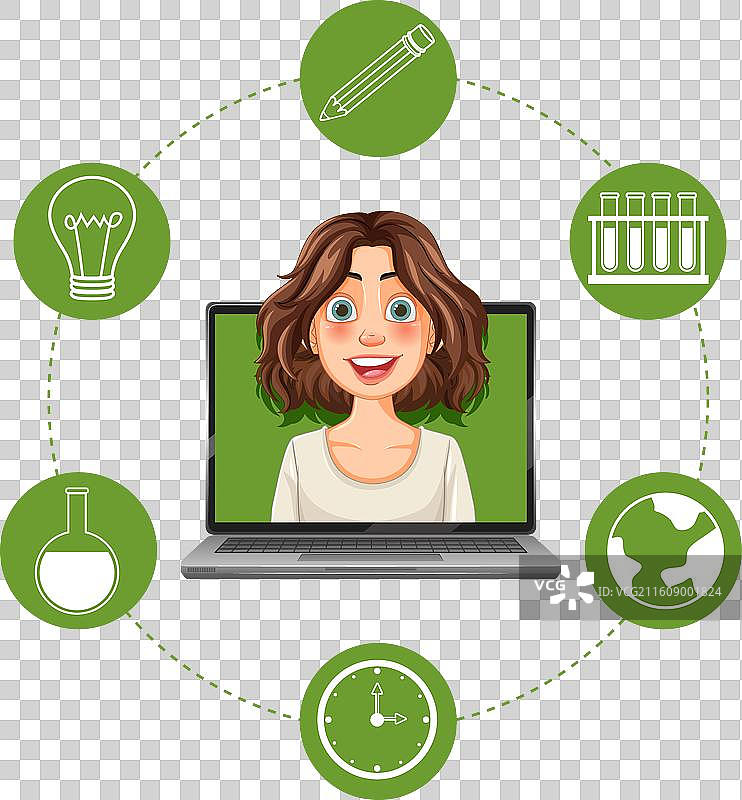 在线教育与科学元素图片素材