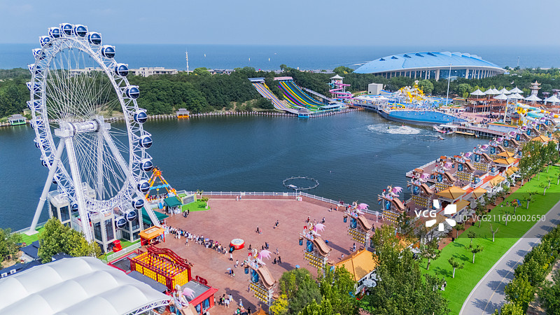 秦皇岛渔岛海洋度假区夏季航拍图片素材