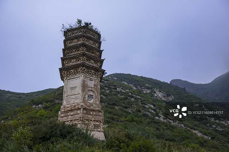 六角砖塔图片素材